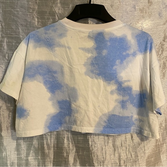 Y-R Angels crop top “CONFESSION” tie dye SZ M GUC, oversized cloud pattern - Picture 5 of 9